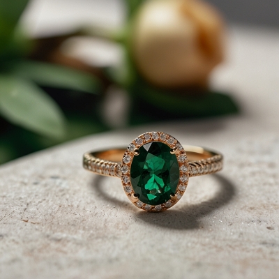 Кольцо с изумрудом